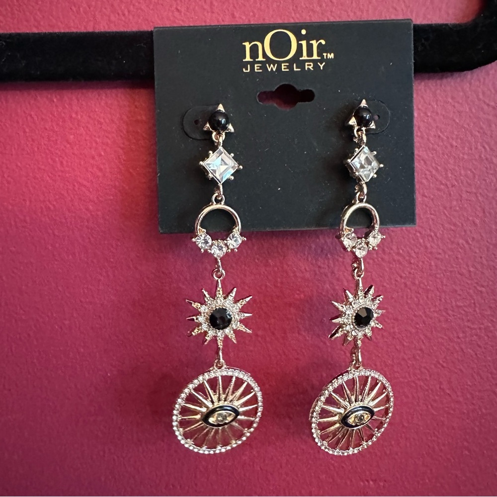 nOir Jewelry | Evil Eye Earrings - Picture 2 of 2